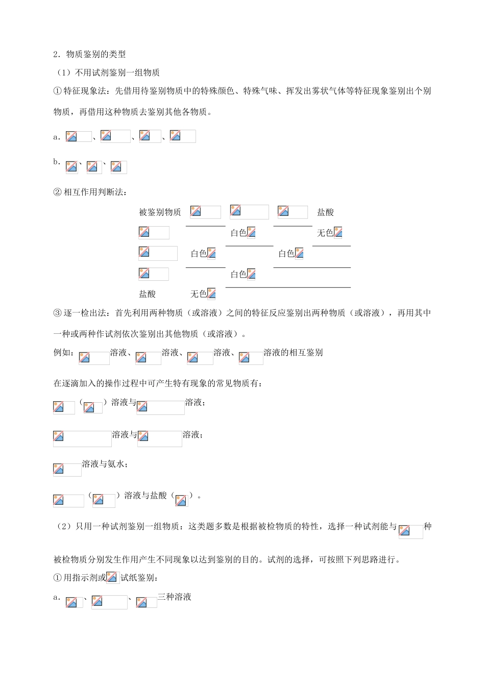 北京市高三化学二轮复习指导 第五部分 化学实验基础 专题五 物质的检验-人教版高三全册化学试题_第2页