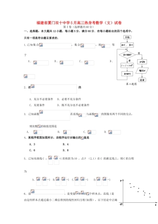高考数学考前热身考试卷 文-人教版高三全册数学试题