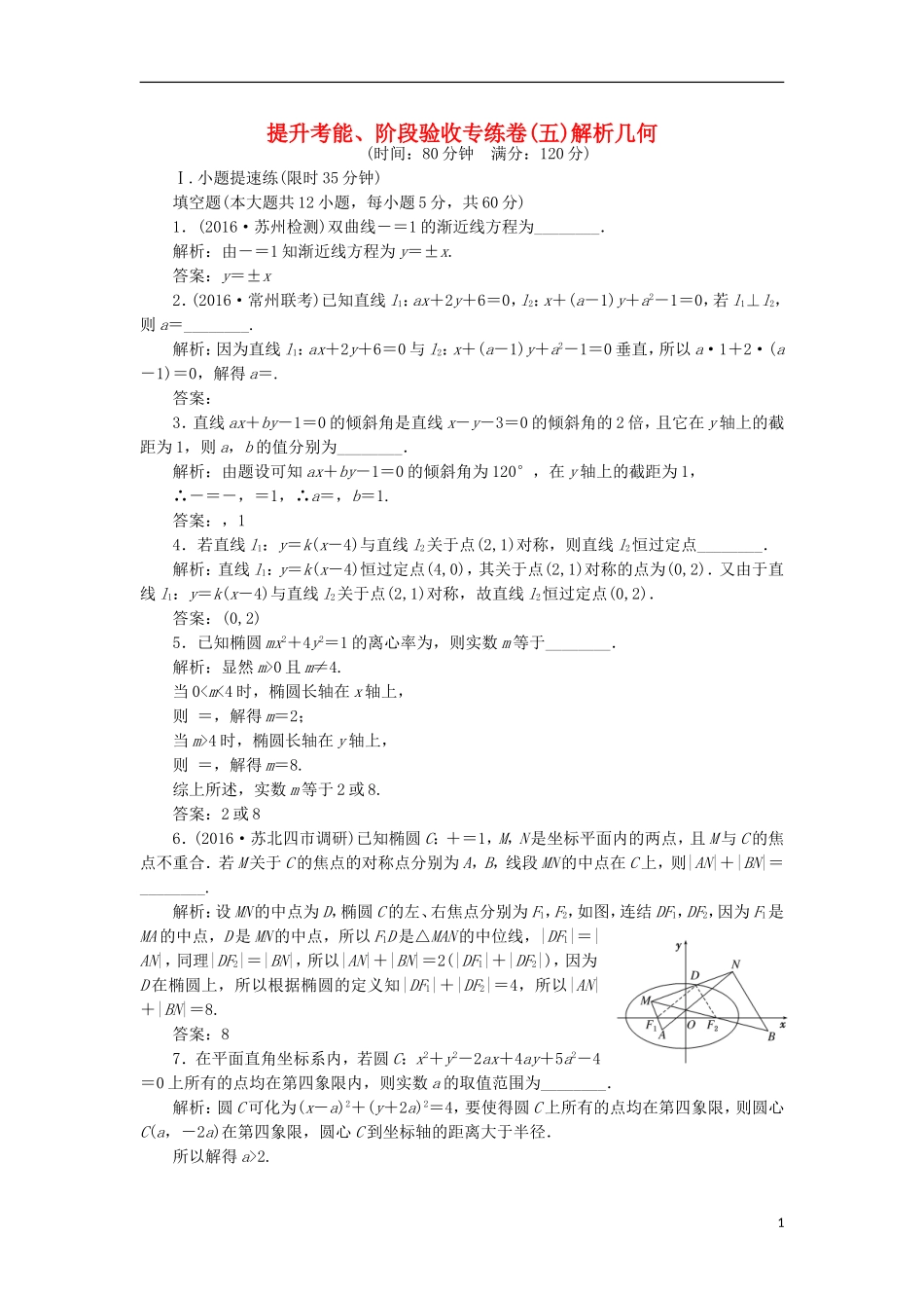 （江苏专用）高三数学一轮总复习 提升考能、阶段验收专练卷（五）文-人教版高三全册数学试题_第1页