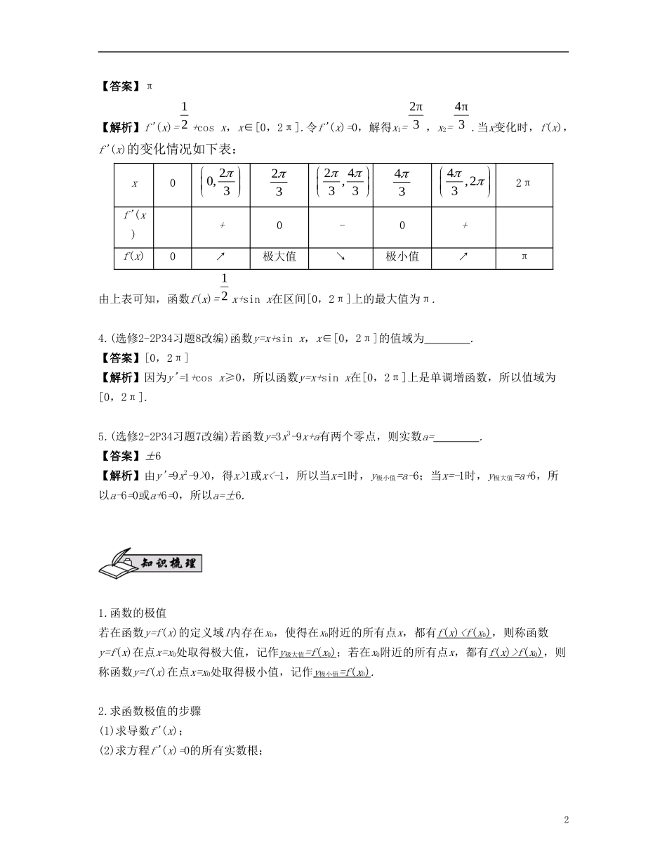 （江苏专用）高考数学大一轮复习 第三章 导数及其应用 第19课 利用导数研究函数的最(极)值 文-人教版高三全册数学试题_第2页