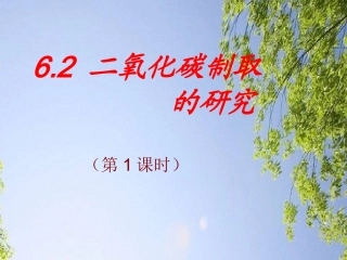二氧化碳制取的研究--课件