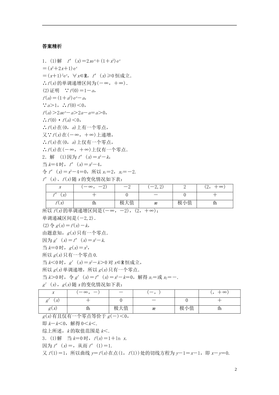 （江苏专用）高考数学专题复习 专题3 导数及其应用 第22练 利用导数研究函数零点问题练习 理-人教版高三全册数学试题_第2页