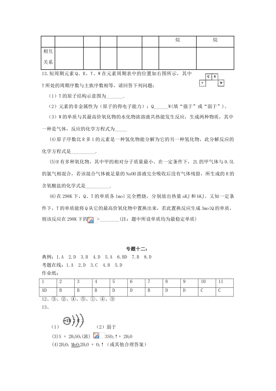 江苏省淮安中学高三化学二轮复习课时作业 专题12 物质的组成、性质、分类、变化、化学用语_第3页