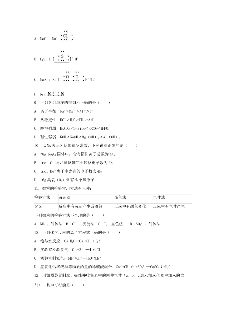 重庆市三一中高一化学下学期4月月考试卷（含解析）-人教版高一全册化学试题_第2页