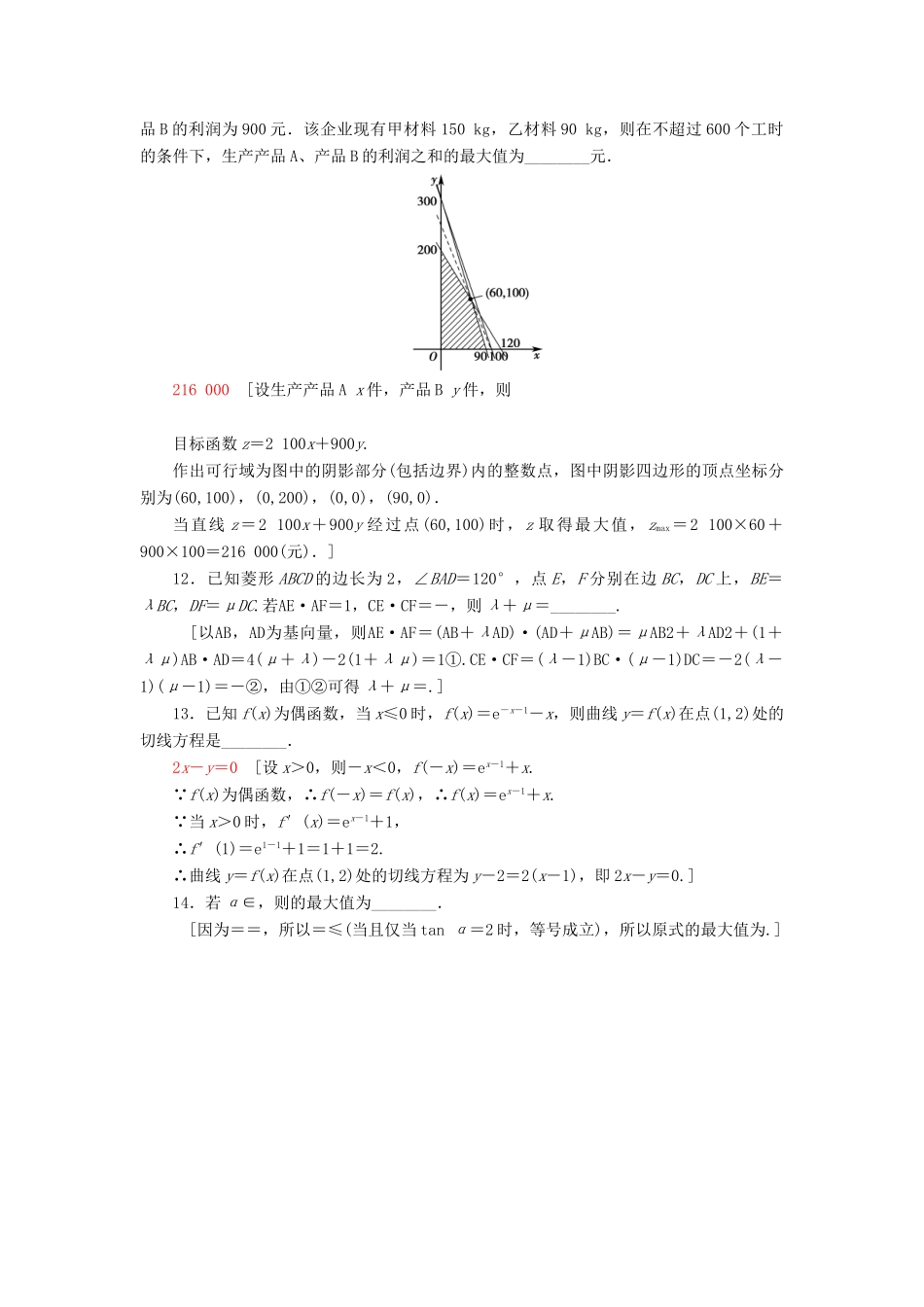 （江苏专版）高考数学二轮专题复习与策略 填空专项集训2 理-人教版高三全册数学试题_第3页