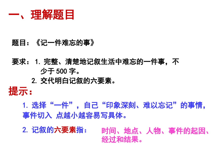 《记一件难忘的事》作文指导课件_第2页