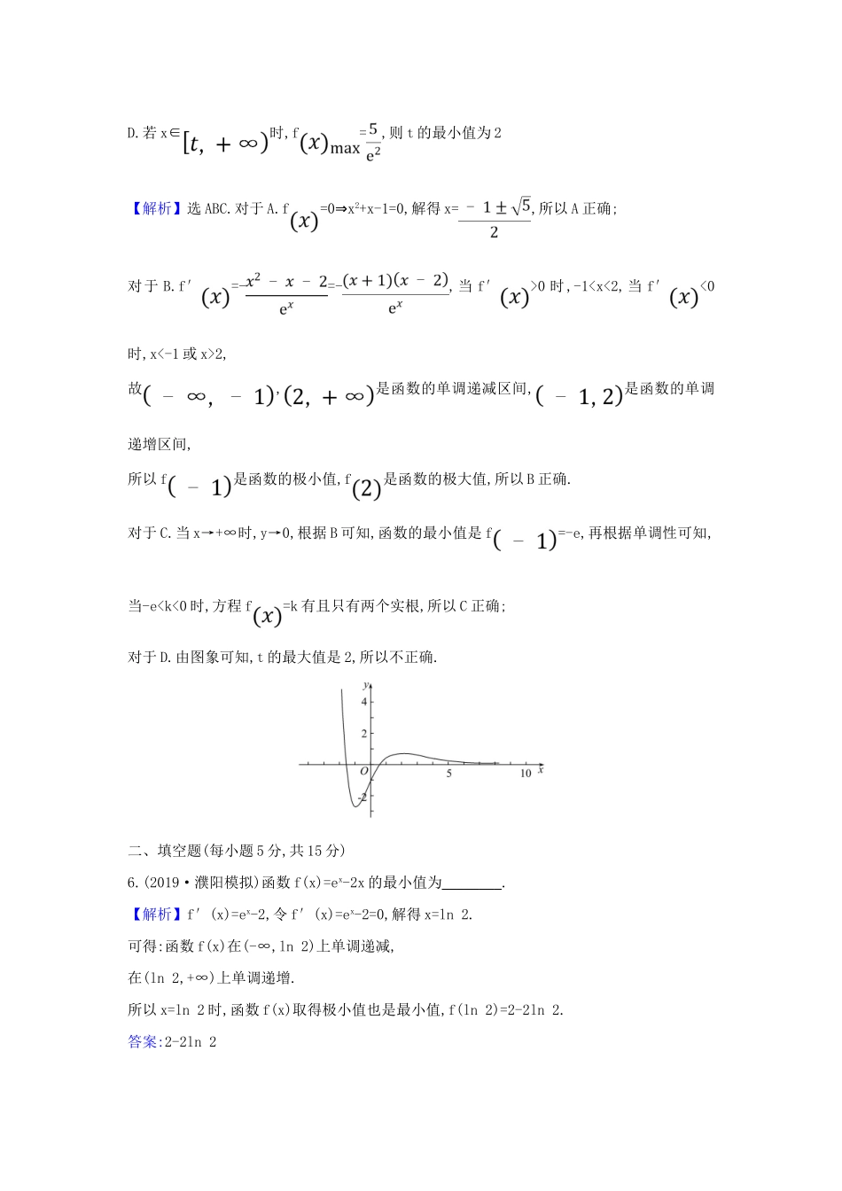 （新课改地区）高考数学一轮复习 核心素养测评十四 利用导数研究函数的极值、最值 新人教B版-新人教B版高三全册数学试题_第3页