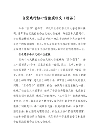 自觉践行核心价值观征文(精品)