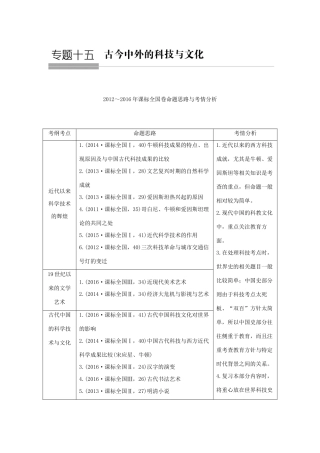 高考历史总复习 专题十五 古今中外的科技与文化 第37讲 近代以来科学技术的辉煌教师用书 人民版-人民版高三全册历史试题