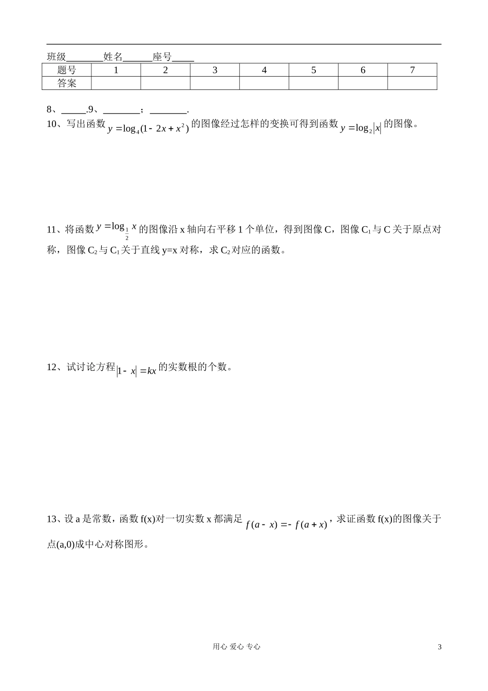 高考数学第一轮总复习 014函数的图象精品同步练习 新人教A版_第3页