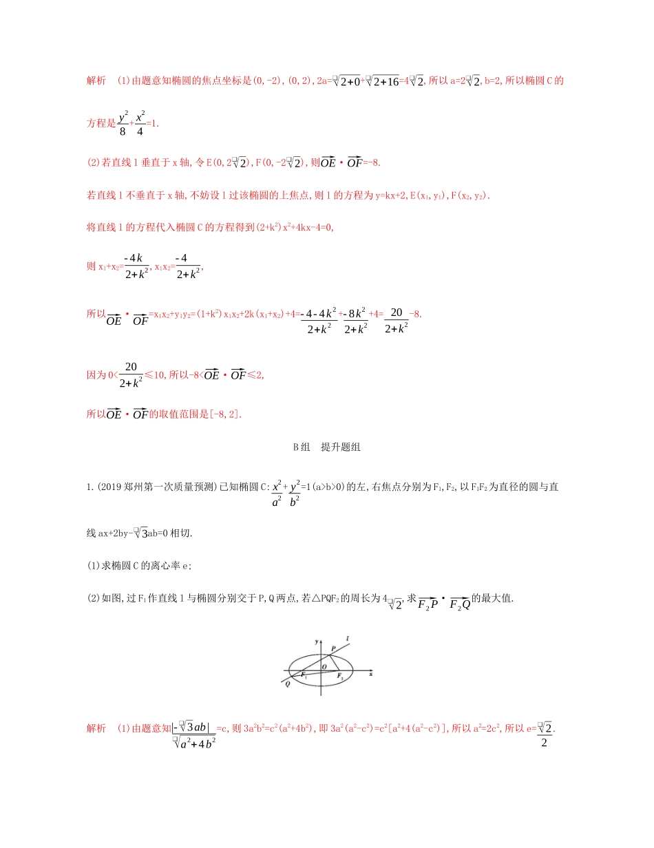 （新课标）高考数学总复习 第九章 第九节 第1课时 圆锥曲线中的范围、最值问题练习 文 新人教A版-新人教A版高三全册数学试题_第2页