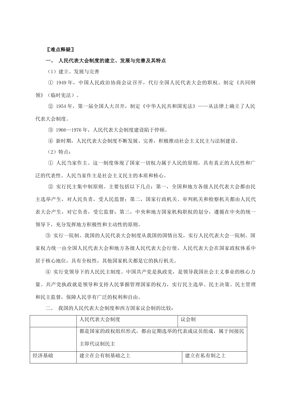 【冲击波系列】高考历史二轮复习 1.8 现代中国的政治建设与祖国统一（教师版）岳麓版（课标地区适用）_第2页