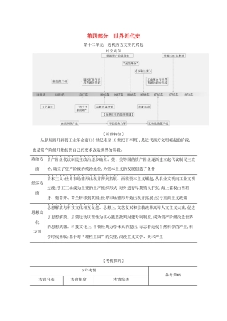 （江苏专用）高考历史一轮复习 第四部分 世界近代史 第十二单元 近代西方文明的兴起试题（含解析）-人教版高三全册历史试题