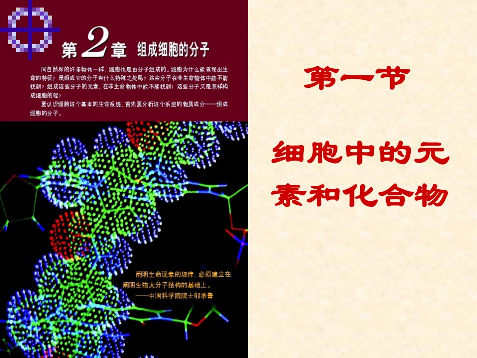 第二章第1节1细胞中的元素和化合物_第1页