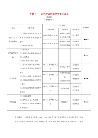 （江苏专版）高考历史一轮总复习 第四部分 中国近代史 专题十一 近代中国的新民主主义革命讲义-人教版高三全册历史试题