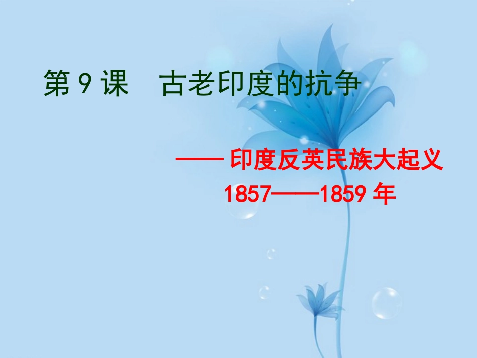 福建省泉州一中九年级历史下册-第9课-古老印度的抗争课件-新人教版_第1页