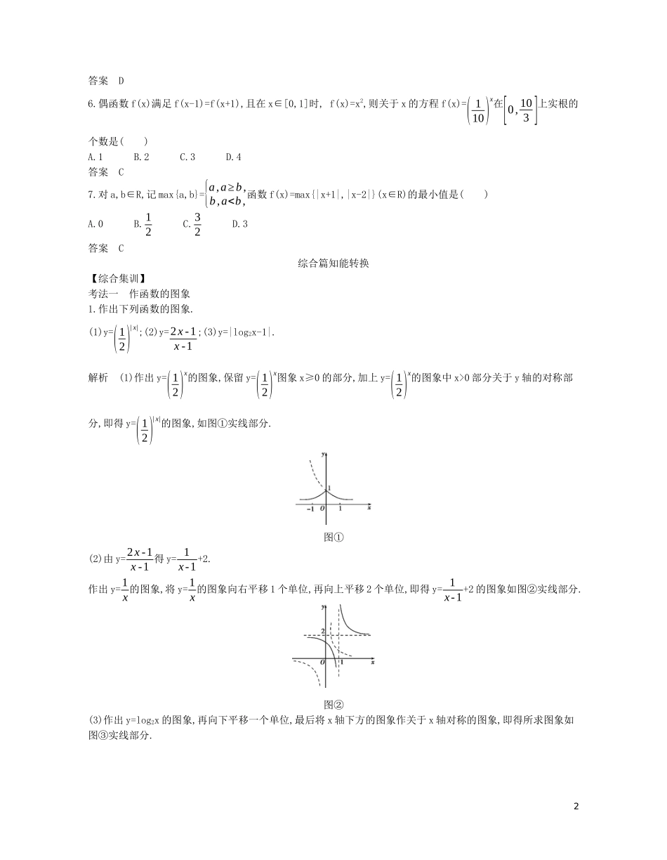 （浙江专用）高考数学一轮复习 专题三 函数的概念、性质与基本初等函数 3.6 函数的图象试题（含解析）-人教版高三全册数学试题_第2页