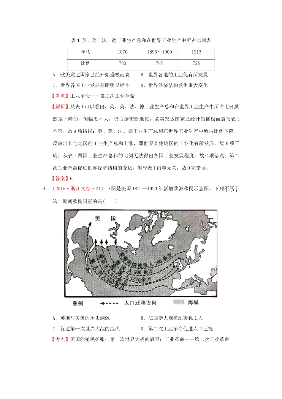 （新课标）高考历史总复习 大考点十六 两次工业革命与资本主义世界市场的形成-人教版高三全册历史试题_第2页
