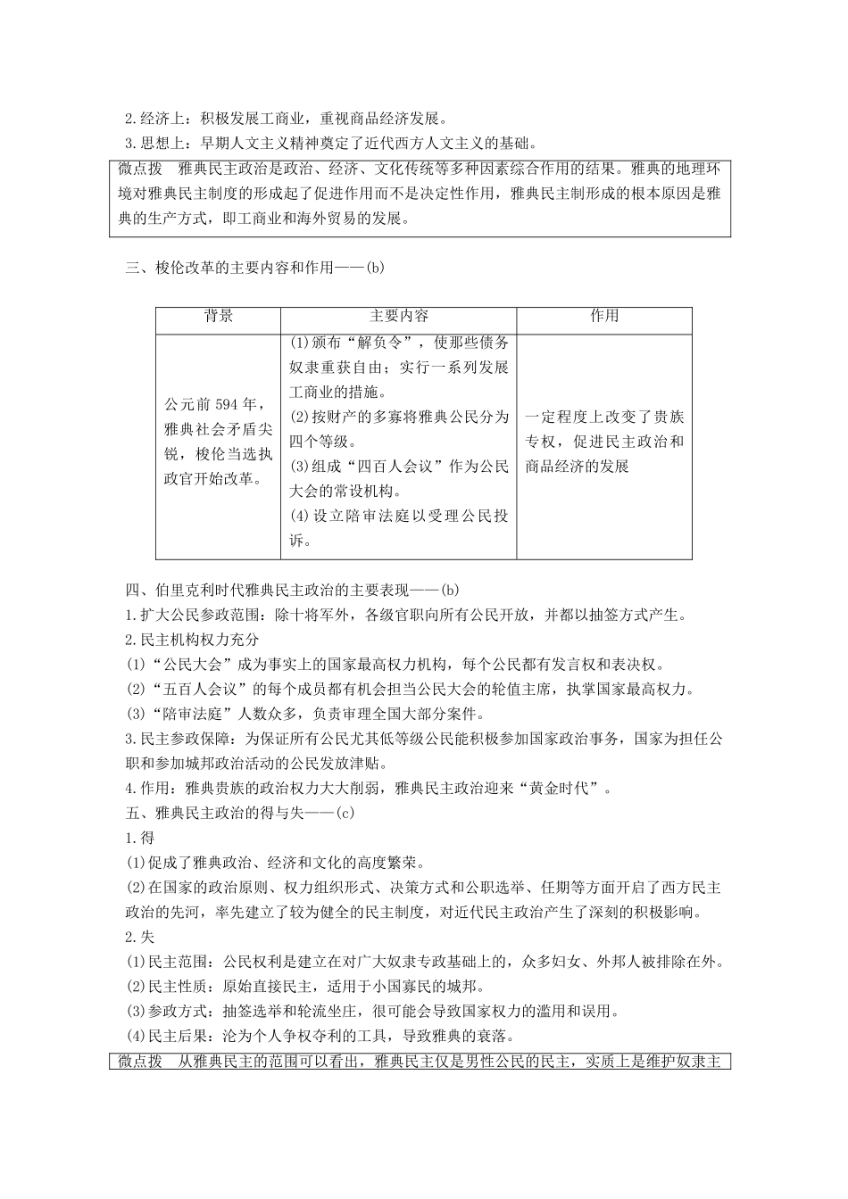 （浙江专用）高考历史二轮复习 阶段一 古代的中国与西方世界 专题四 古代希腊、罗马的政治文明与西方人文精神的起源-人教版高三全册历史试题_第2页