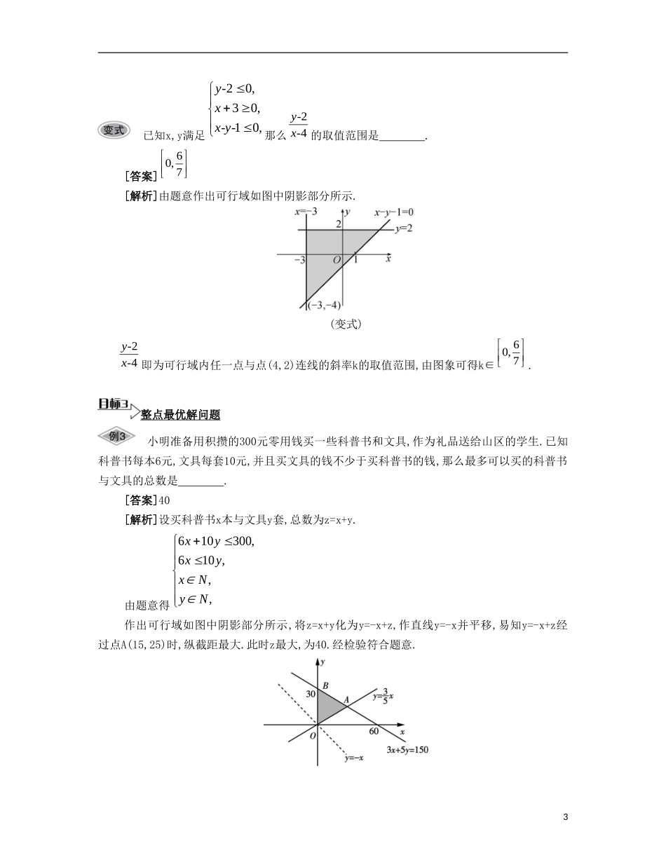 （江苏专用）高考数学大一轮复习 第八章 第46课 简单的线性规划要点导学-人教版高三全册数学试题_第3页
