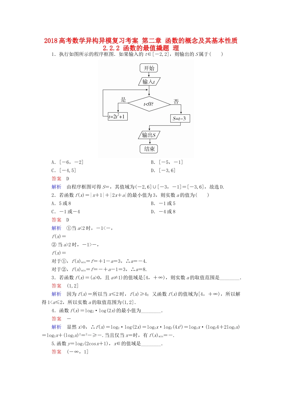 高考数学异构异模复习 第二章 函数的概念及其基本性质 2.2.2 函数的最值撬题 理-人教版高三全册数学试题_第1页