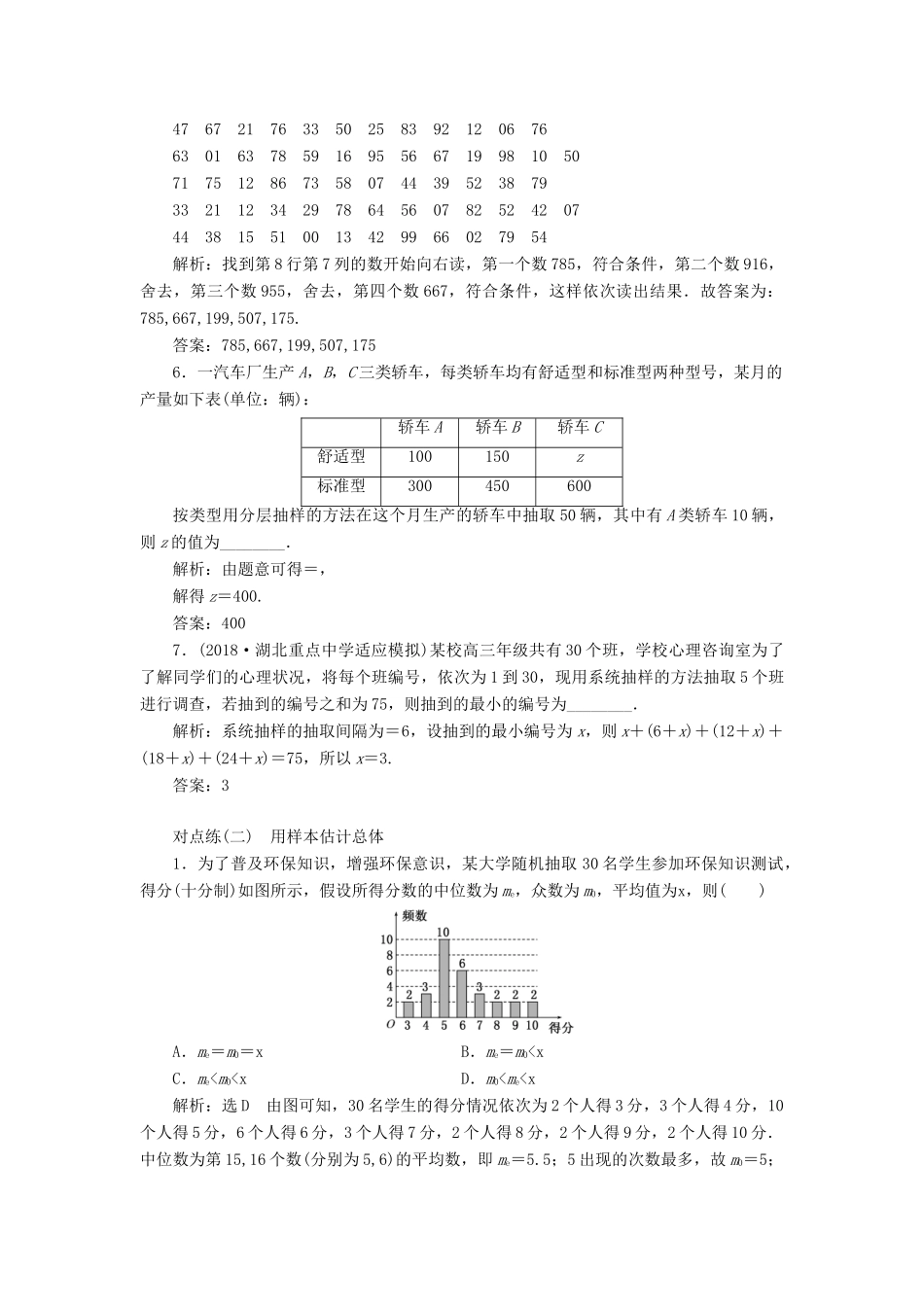 （全国通用版）高考数学一轮复习 第十章 统计与统计案例 课时达标检测（四十六）统计 文-人教版高三全册数学试题_第2页