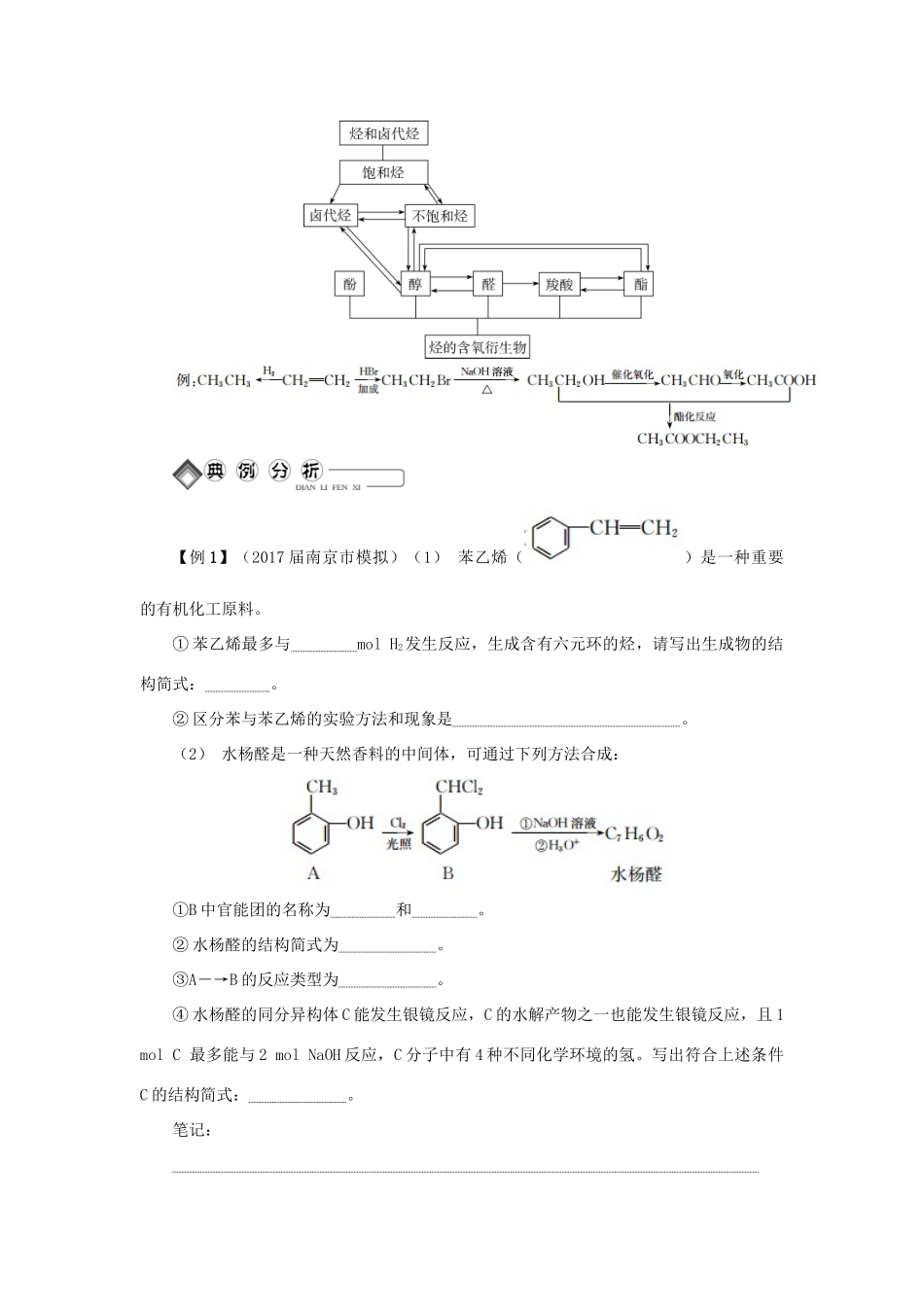 高中化学 第三十三讲 烃及其衍生物的性质与应用学业水平测试 新人教版选修5-新人教版高二选修5化学试题_第3页