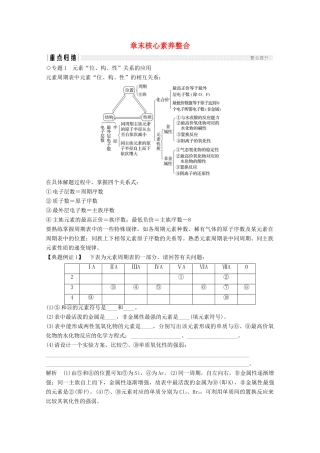 高中化学 第1章 物质结构元素周期律 章末核心素养整合（含解析）新人教版必修2-新人教版高一必修2化学试题