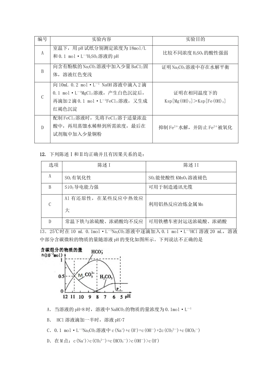 广东省湛江市高三化学上学期10月调研测试试题-人教版高三全册化学试题_第2页