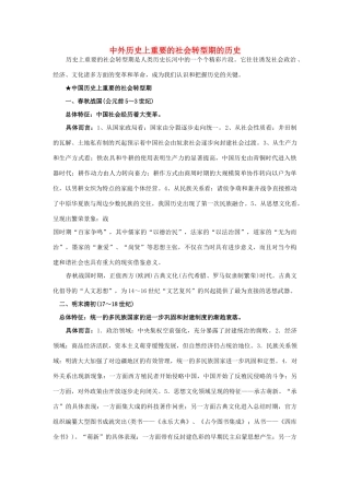 中外历史上重要的社会转型期的历史