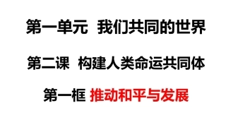 推动和平与发展