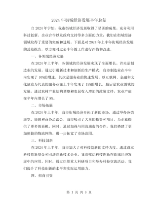 2024年街域经济发展半年总结(2) 