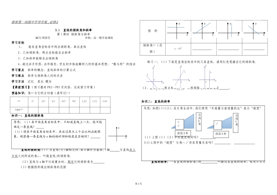 直线的倾斜角与斜率导学案wjs-1_第1页