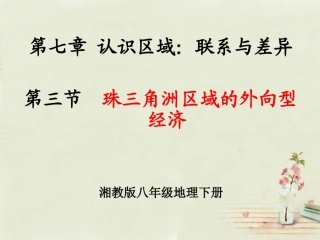 第三节珠江三角洲区域的外向型经济