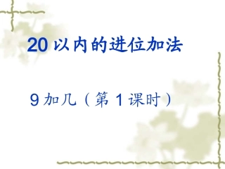 9加几的运算1课时