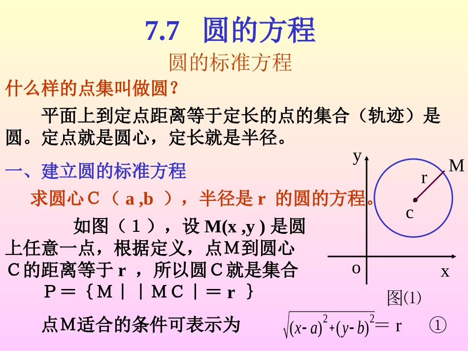 圆的标准方程(第1课时)课件_第1页