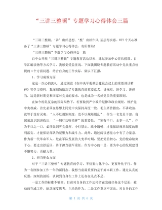 “三讲三整顿”专题学习心得体会三篇 