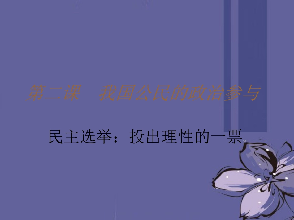 广东省湛江一中锦绣华景学校七年级政治上册《第二课-我国公民的政治参与》课件-新人教版_第1页
