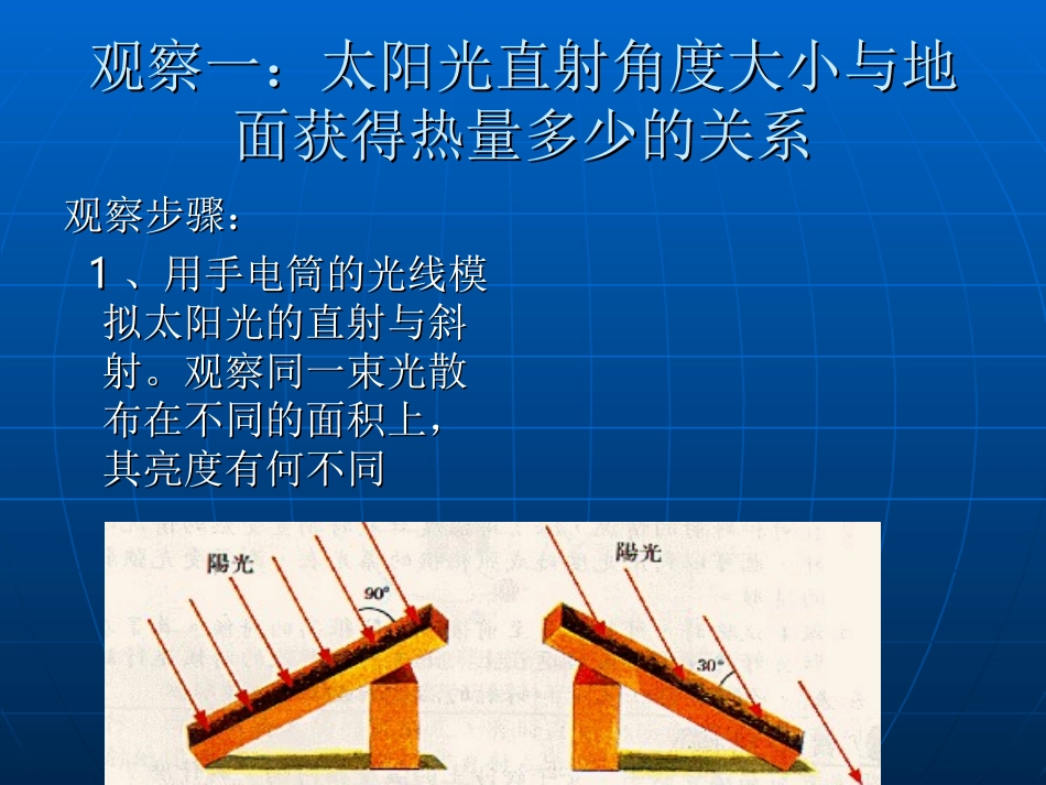 太阳光直射、斜射对地面获得热量的影响_第2页