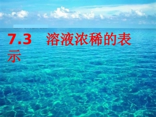 7.3溶液浓稀的表示-(2)