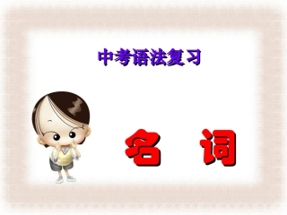2012中考英语复习之名词及其练习