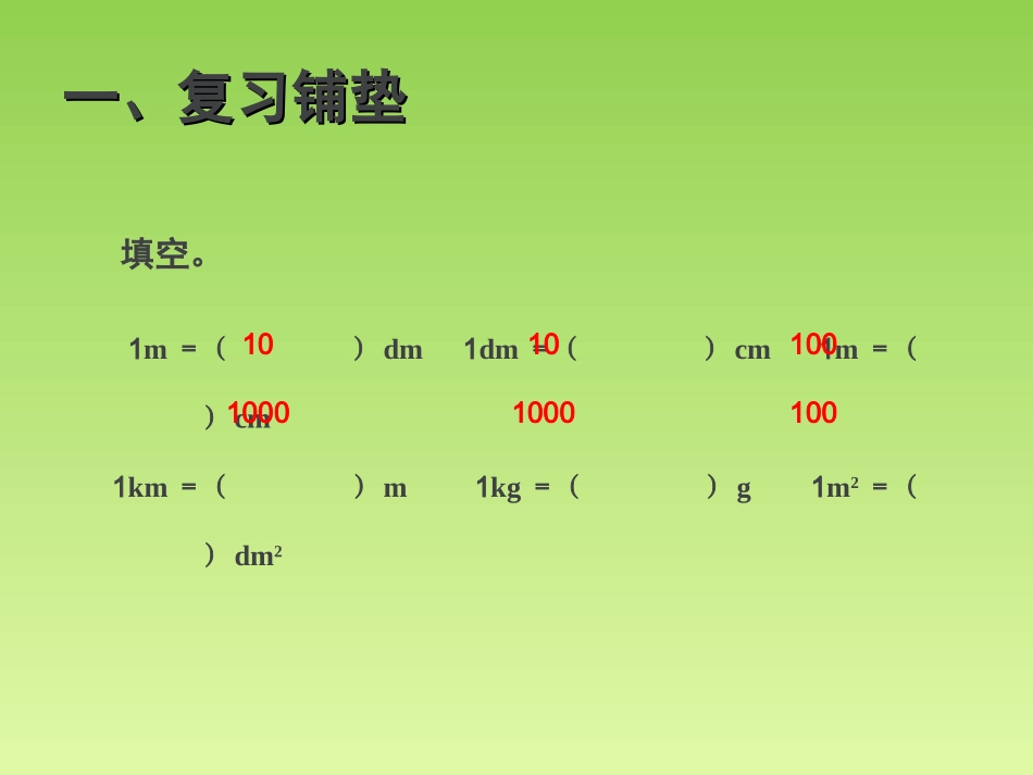 小学数学2011版本小学四年级小数与单位换算(1)_第2页