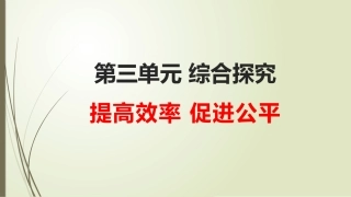 综合探究-提高效率-促进公平