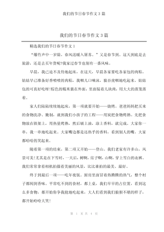 2024年我们的节日春节作文3 