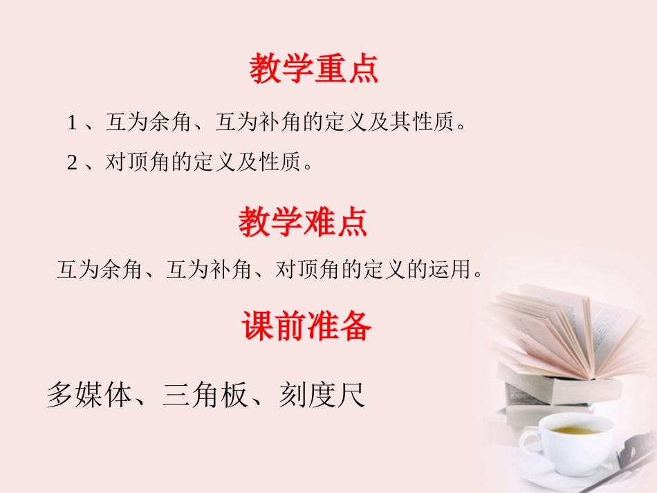 河南省郑州市侯寨二中七年级数学《2.1余角与补角》课件_第3页