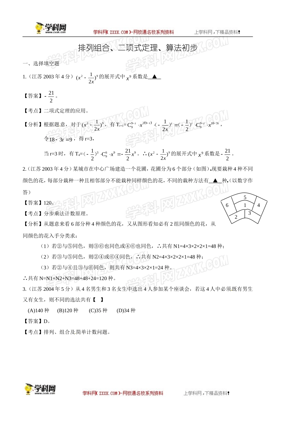 排列组合、二项式定理、算法初步_第1页