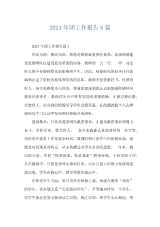 2024年团工作报告8 