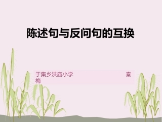 微课用——陈述句与反问