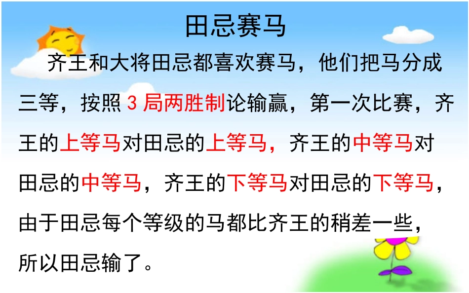 四年级上学册数学第7单元数学广角-P116例4田忌赛马-策略问题_第3页