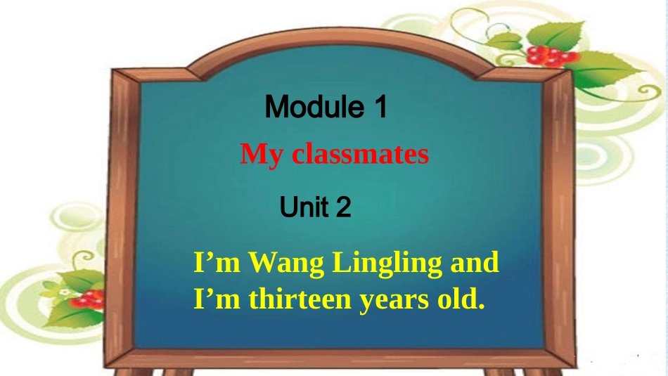 Unit2I'mWangLinglingandI'mthirteenyearsold._第1页